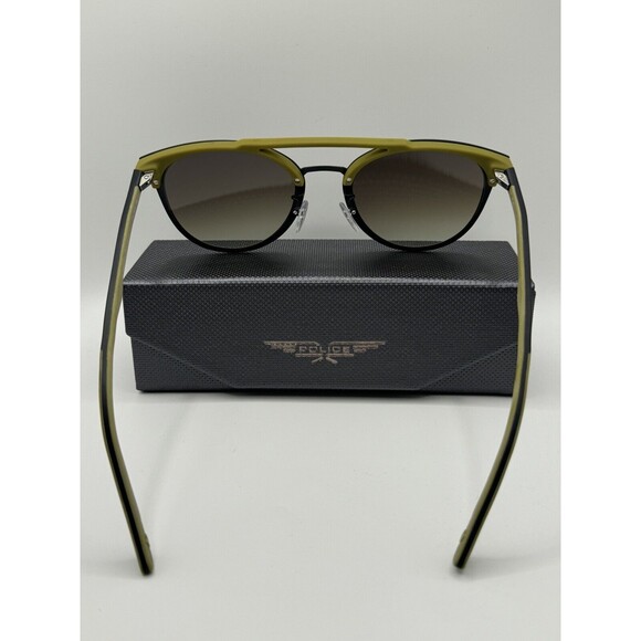 Police SPL491 Military Green/Black Round Designer Sunglasses NEW Retail $300+ - Picture 5 of 6